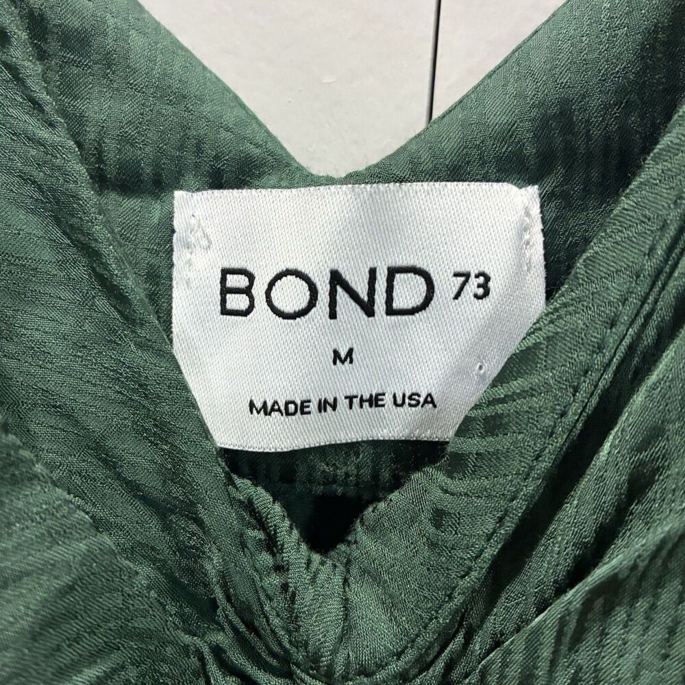 Bond 73 Silk Blend Emerald Green Ruched Tie Bust Slip Dress Y2K Fairy Grunge M - Picture 5 of 12